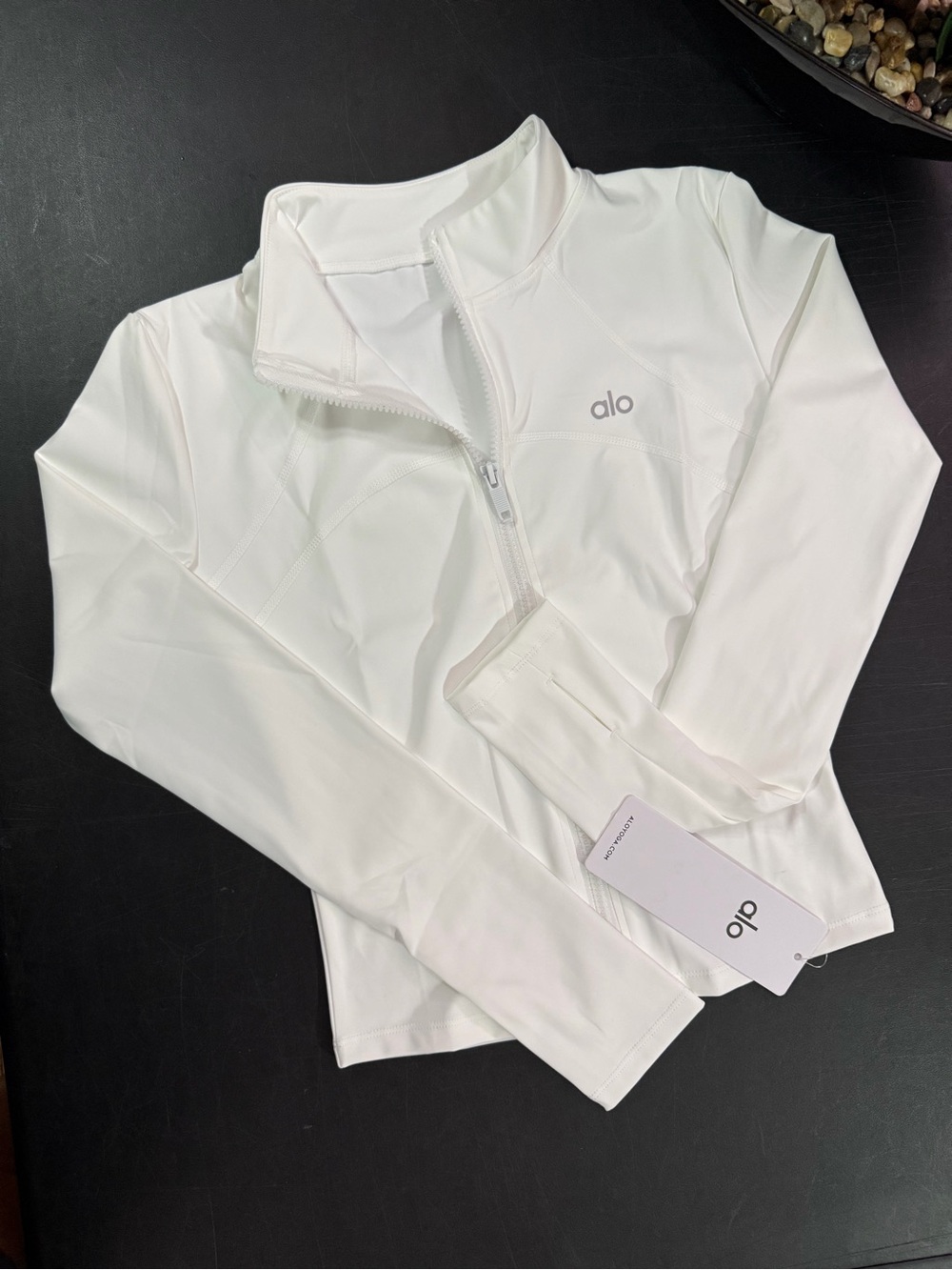 ALO Yoga White Half-Zip Utility Jacket